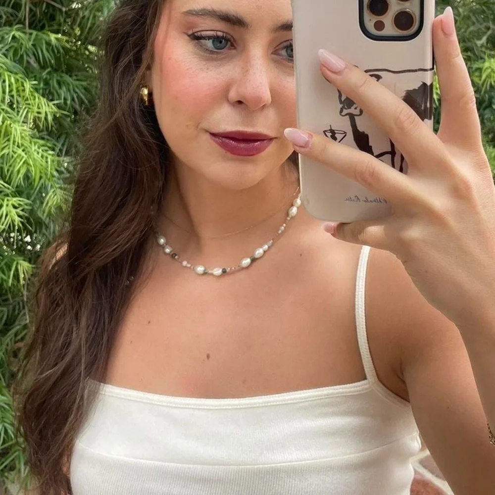 Beautiful handmade beaded pearl pastel necklace / bracelets set